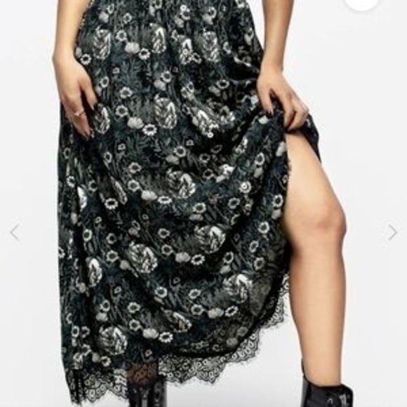 Disturbia Dresses & Skirts - Black Floral Lace Midi Skirt
